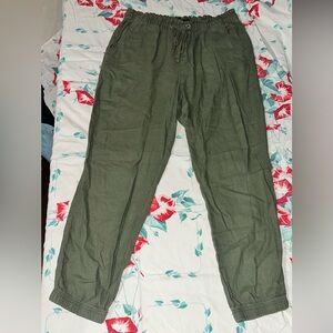 Sanctuary Boho Olive Green Joggers w/Waist Tie